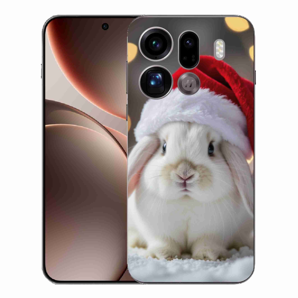 Gelový kryt mmCase na Oppo Find X9 Pro - vánoční králík