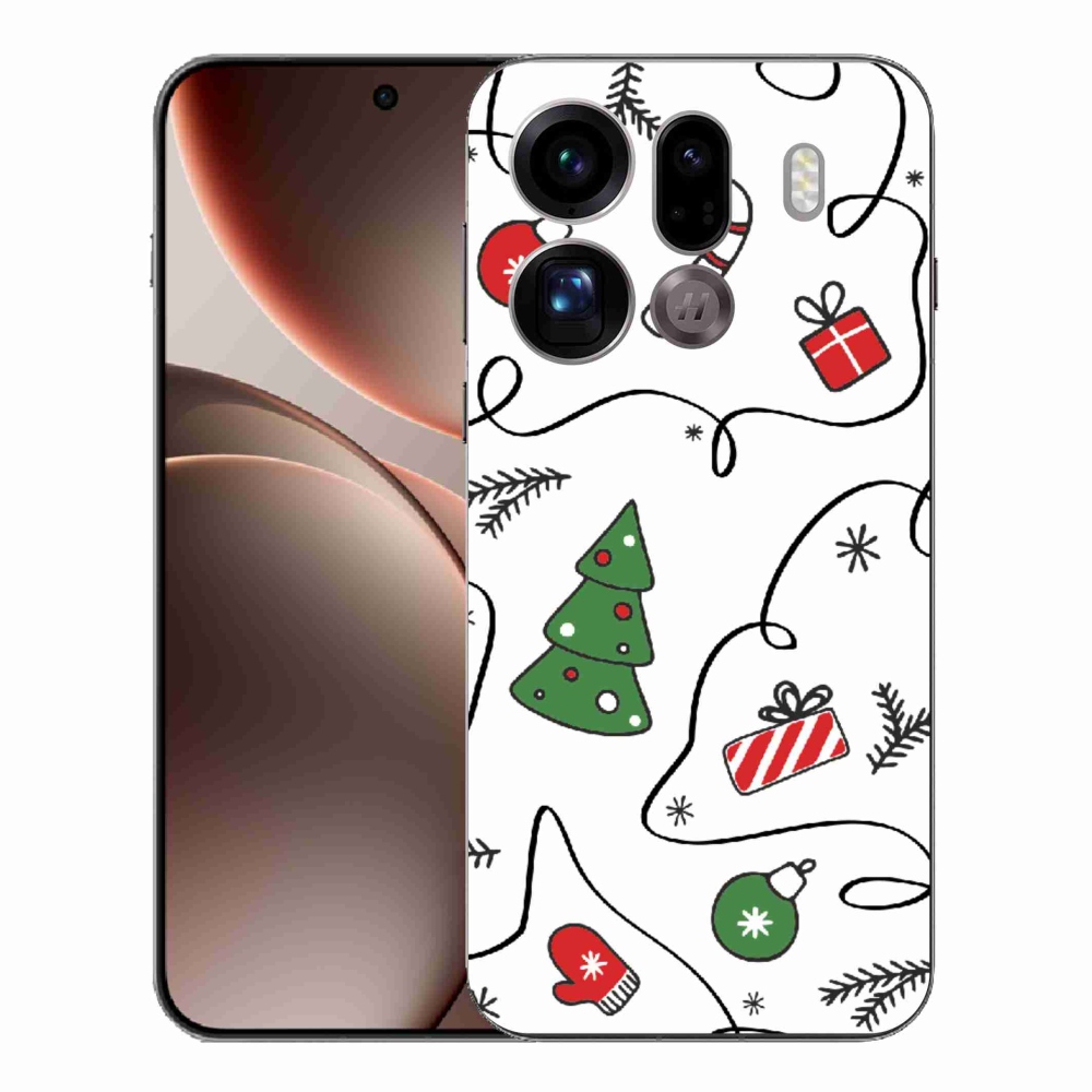 Gelový kryt mmCase na Oppo Find X9 Pro - vánoční motivy