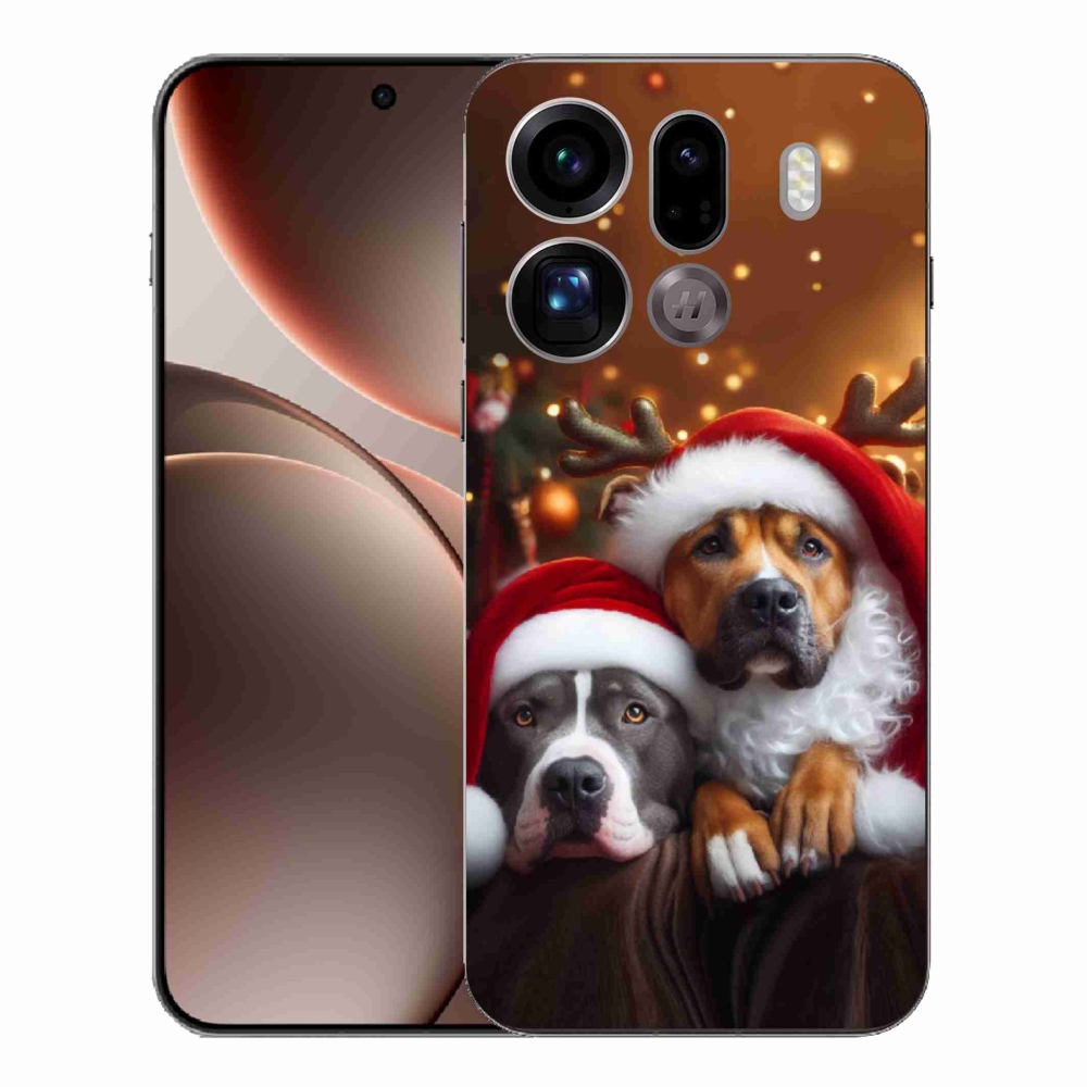Gelový kryt mmCase na Oppo Find X9 Pro - vánoční psi
