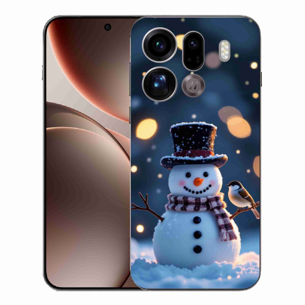 Gelový kryt mmCase na Oppo Find X9 Pro - vánoční sněhulák