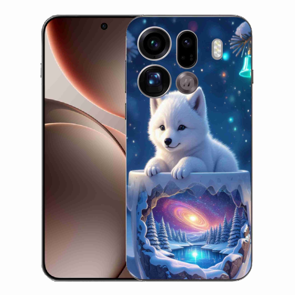 Gelový kryt mmCase na Oppo Find X9 Pro - vánoční štěně