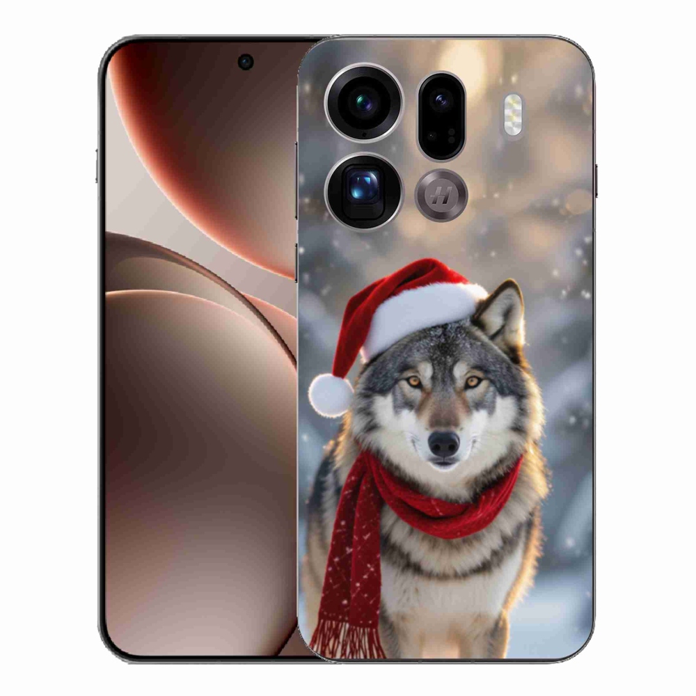 Gelový kryt mmCase na Oppo Find X9 Pro - vánoční vlk
