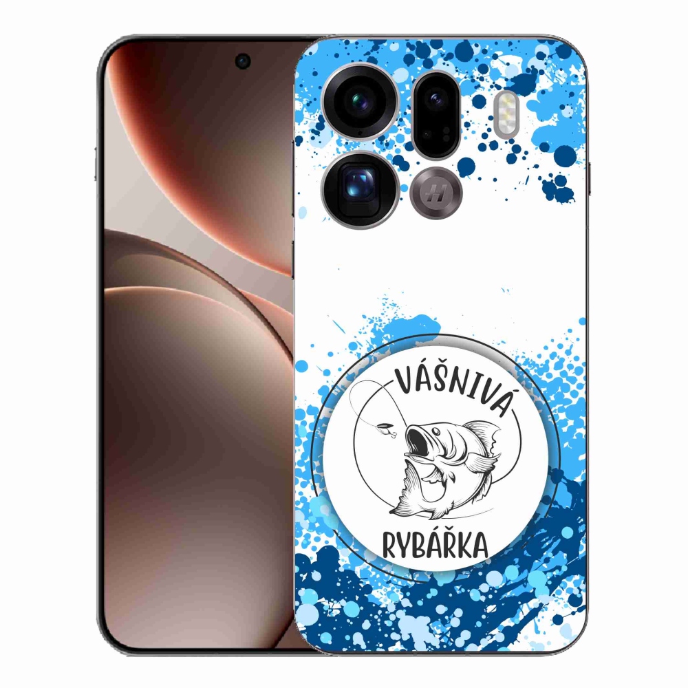 Gelový kryt mmCase na Oppo Find X9 Pro - vášnivá rybářka bílé pozadí