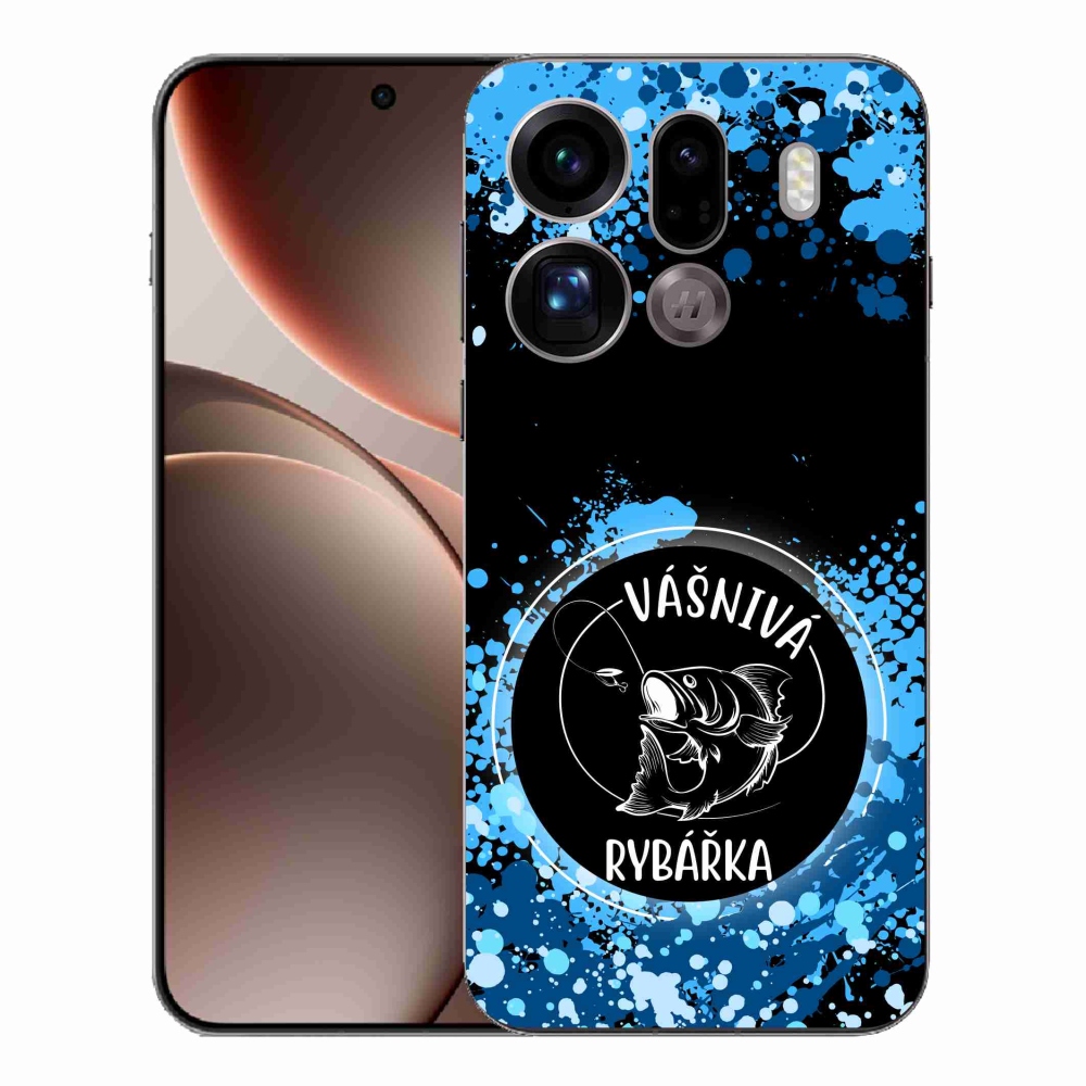 Gelový kryt mmCase na Oppo Find X9 Pro - vášnivá rybářka černé pozadí