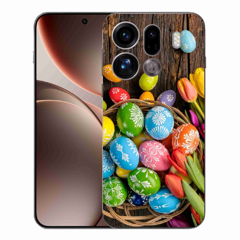 Gelový kryt mmCase na Oppo Find X9 Pro - velikonoční vajíčka