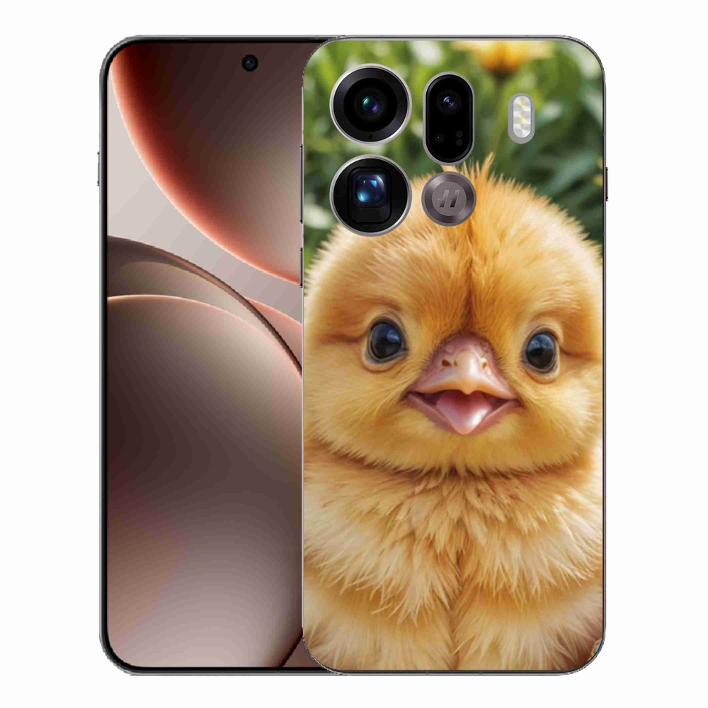 Gelový kryt mmCase na Oppo Find X9 Pro - veselé kuřátko