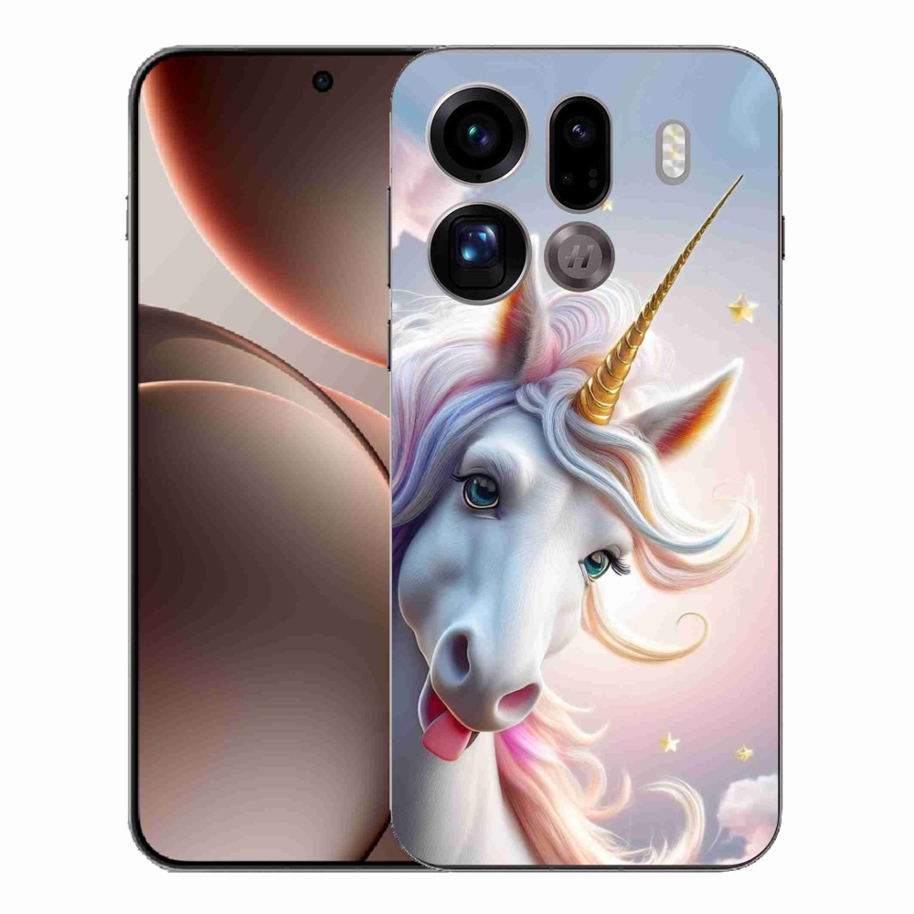 Gelový kryt mmCase na Oppo Find X9 Pro - veselý jednorožec
