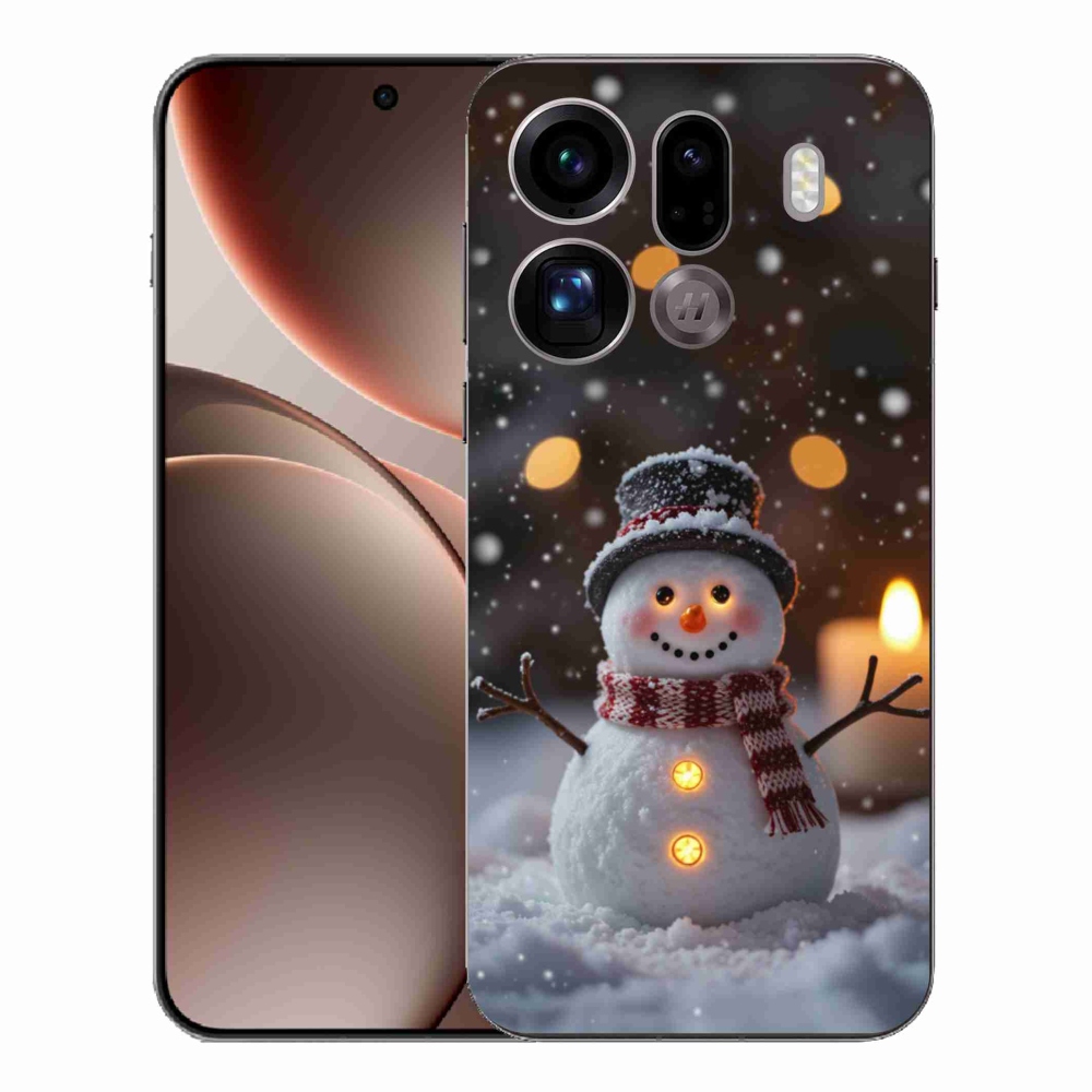 Gelový kryt mmCase na Oppo Find X9 Pro - veselý sněhulák