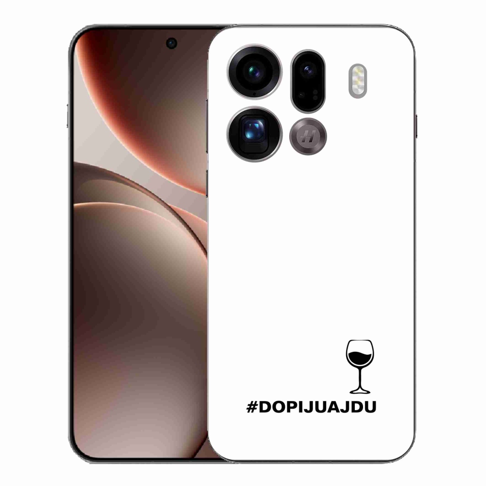 Gelový kryt mmCase na Oppo Find X9 Pro - vinný motiv bílé pozadí