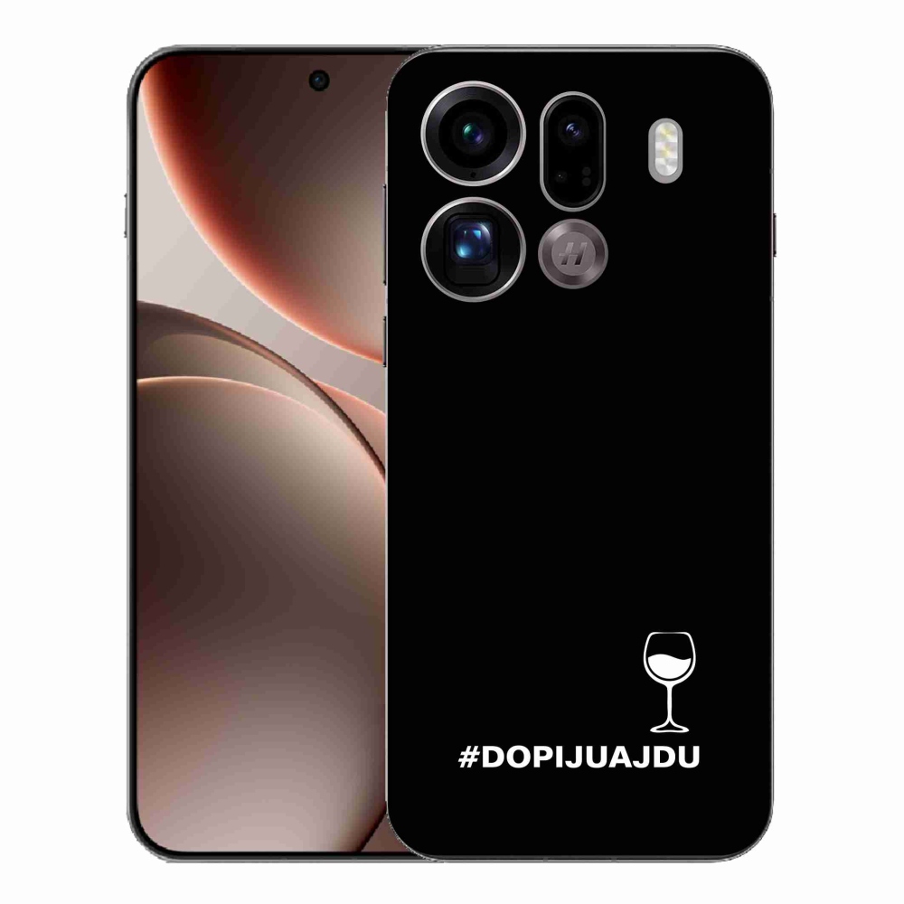 Gelový kryt mmCase na Oppo Find X9 Pro - vinný motiv černé pozadí