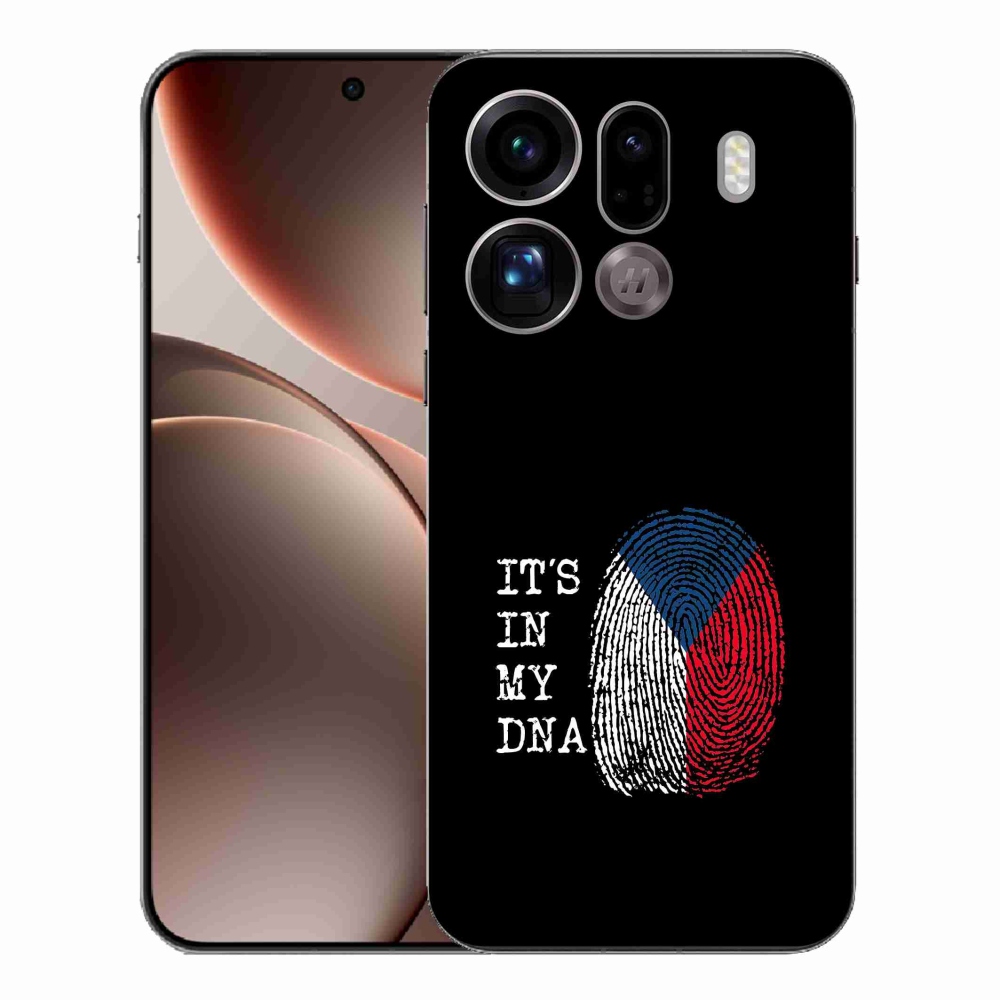 Gelový kryt mmCase na Oppo Find X9 Pro - vlajka otisk prstu černé pozadí