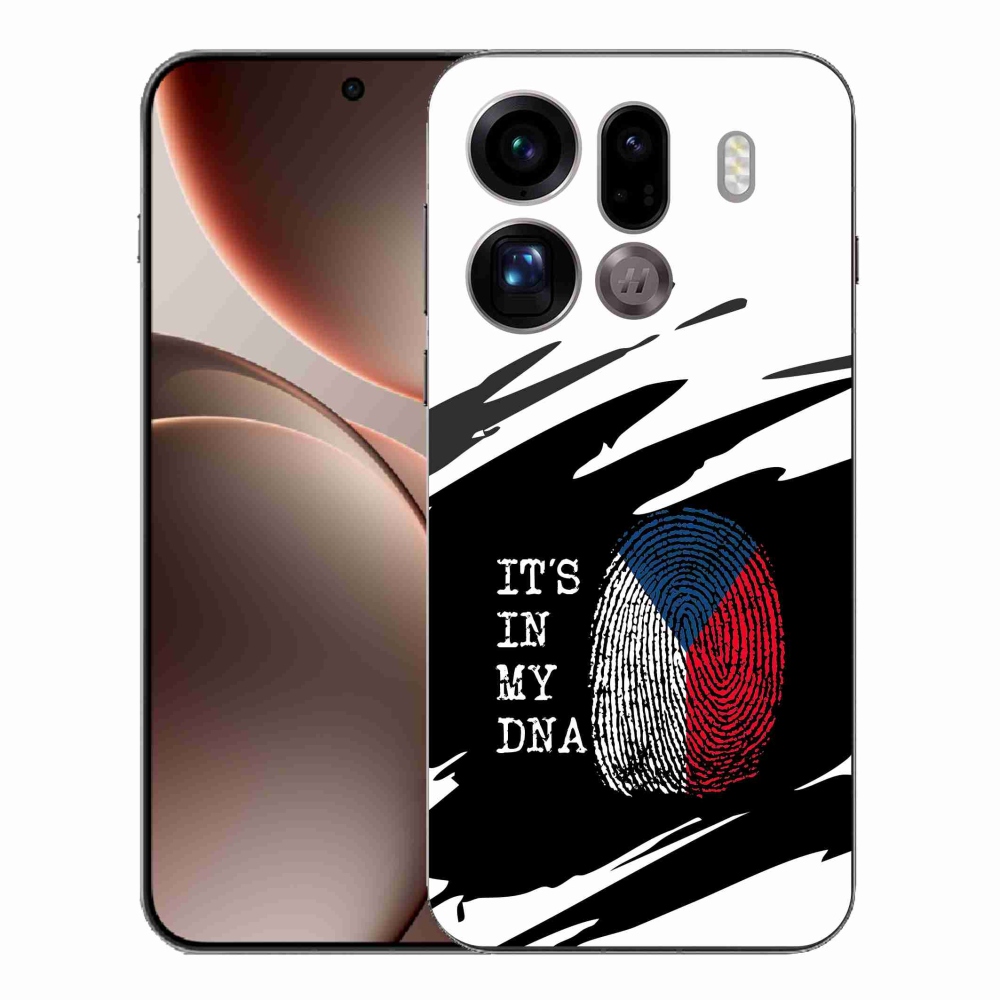 Gelový kryt mmCase na Oppo Find X9 Pro - vlajka otisk prstu černobílé pozadí