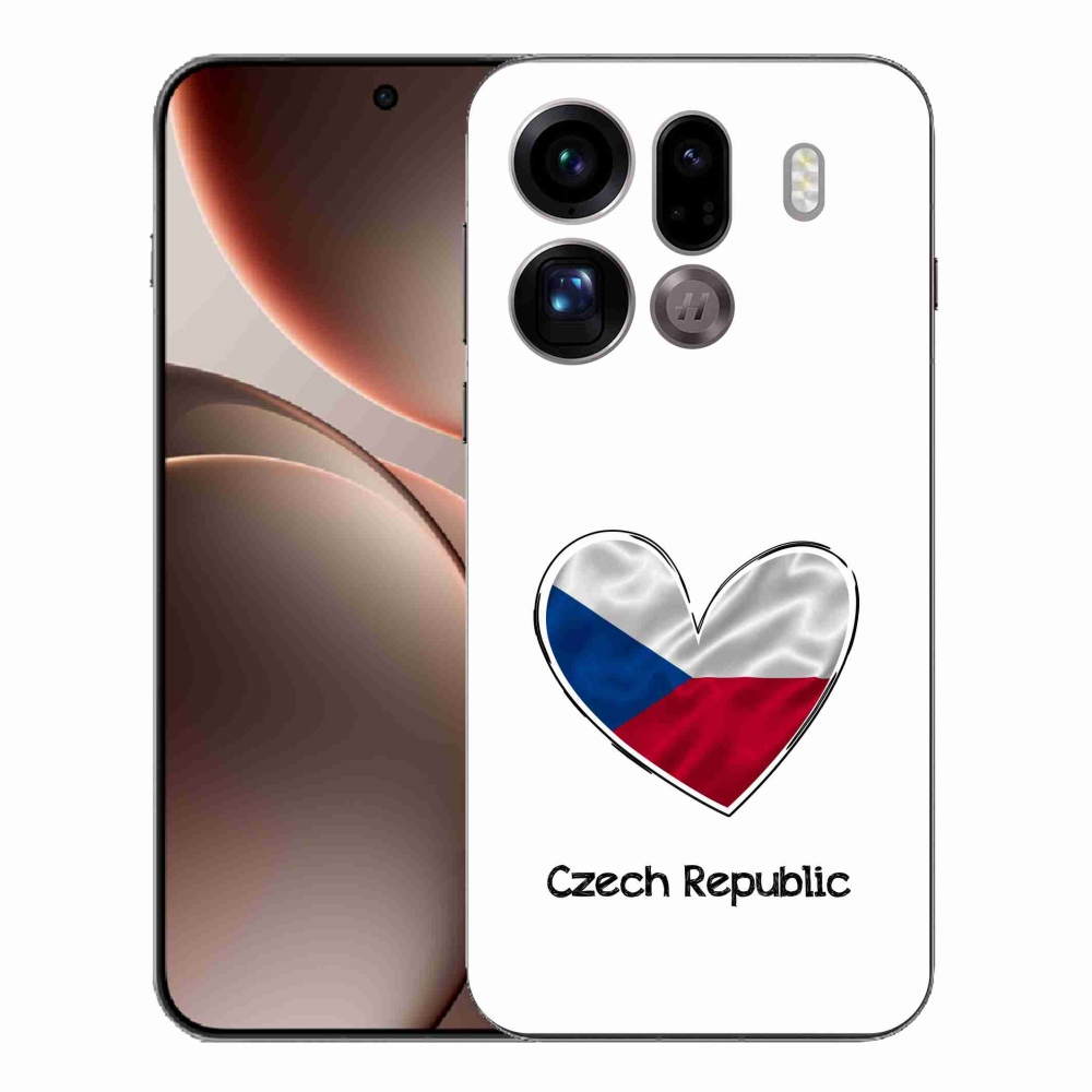 Gelový kryt mmCase na Oppo Find X9 Pro - vlajka srdce bílé pozadí