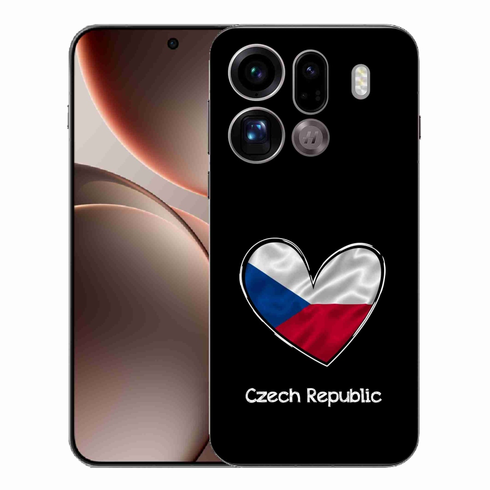 Gelový kryt mmCase na Oppo Find X9 Pro - vlajka srdce černé pozadí