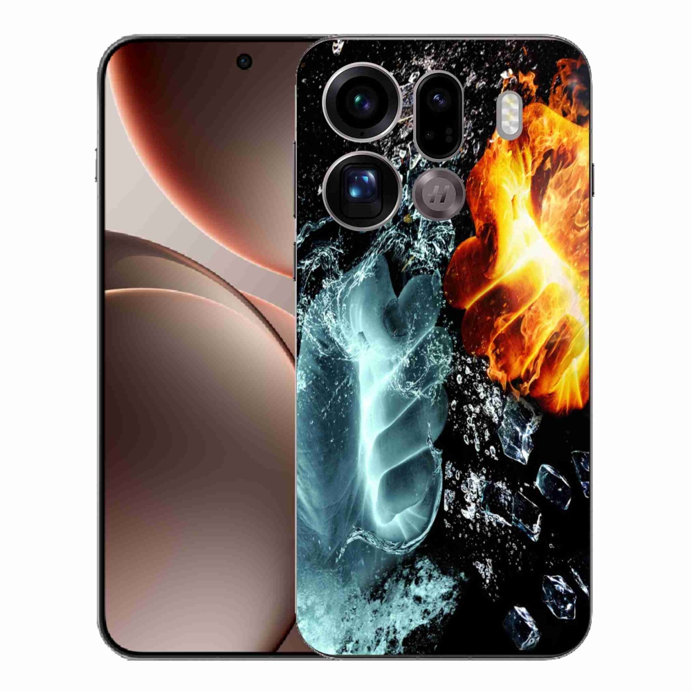 Gelový kryt mmCase na Oppo Find X9 Pro - voda a oheň