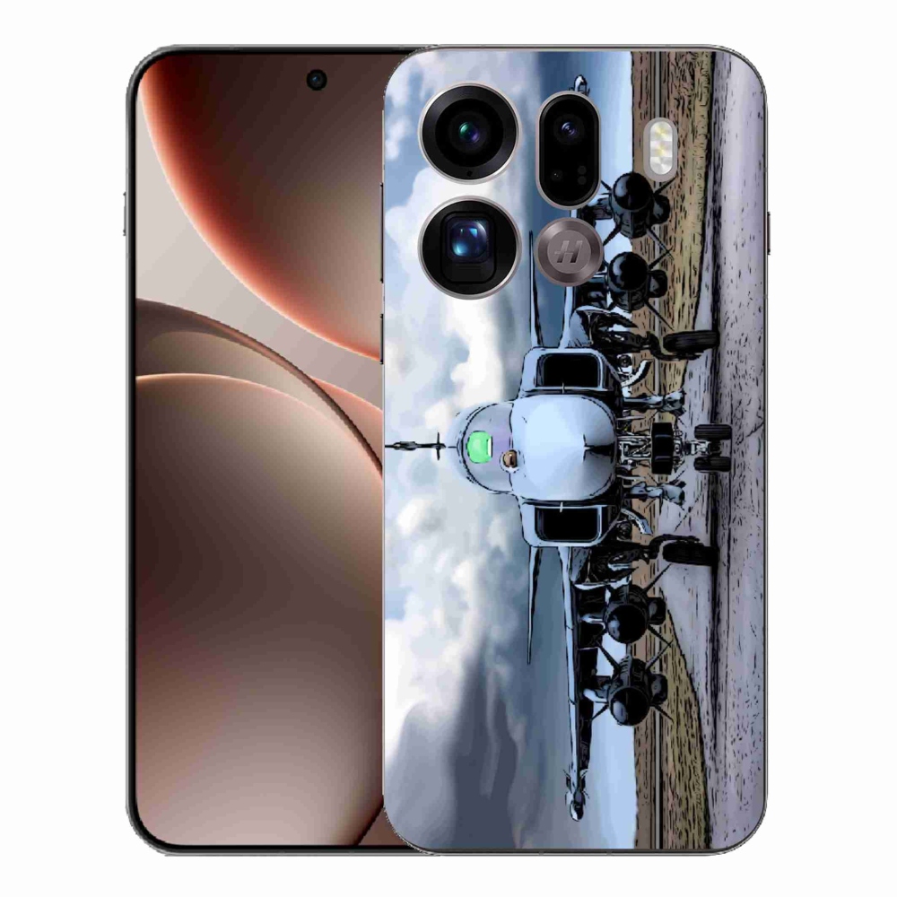 Gelový kryt mmCase na Oppo Find X9 Pro - vojenské letadlo