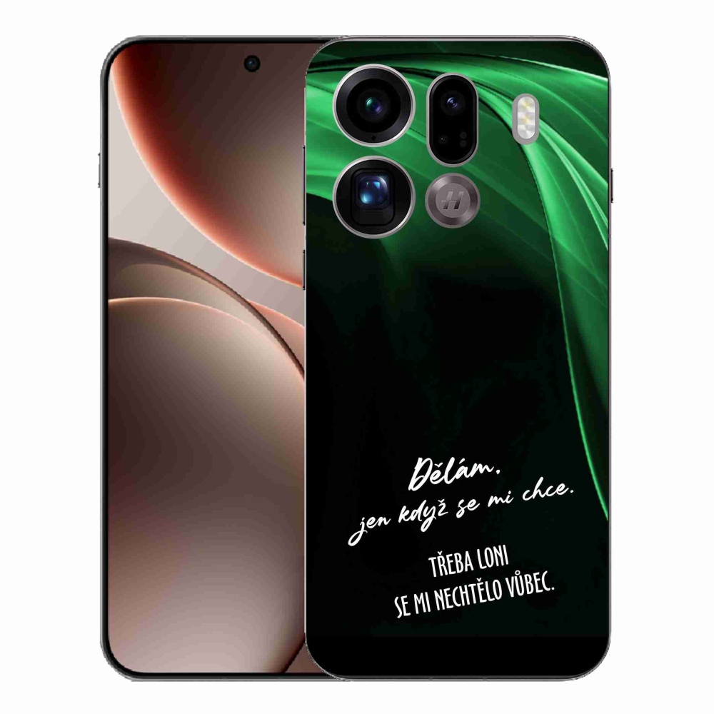 Gelový kryt mmCase na Oppo Find X9 Pro - vtipný text 12 černé pozadí