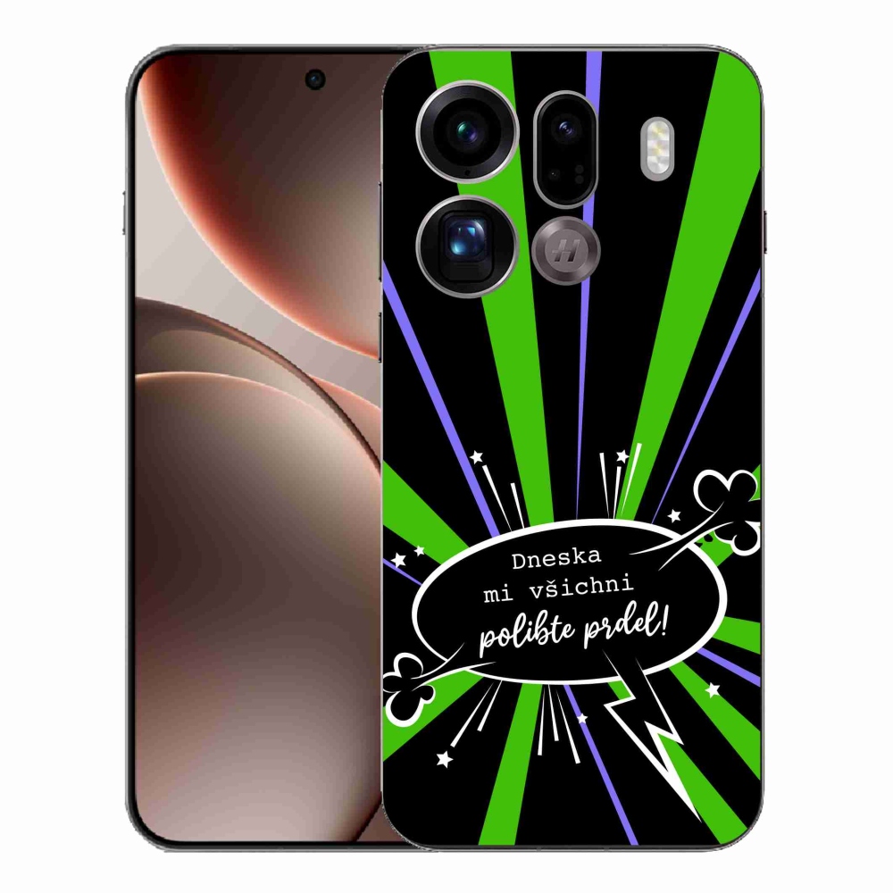 Gelový kryt mmCase na Oppo Find X9 Pro - vtipný text 15 černé pozadí