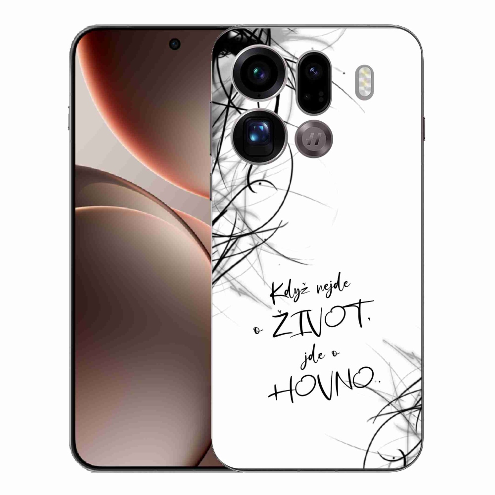 Gelový kryt mmCase na Oppo Find X9 Pro - vtipný text 16 bílé pozadí