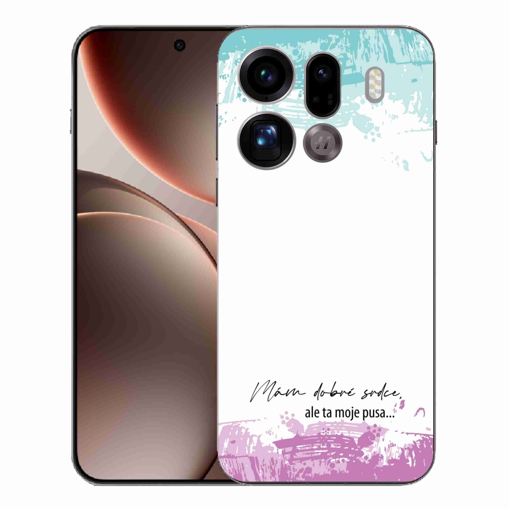 Gelový kryt mmCase na Oppo Find X9 Pro - vtipný text 3 bílé pozadí