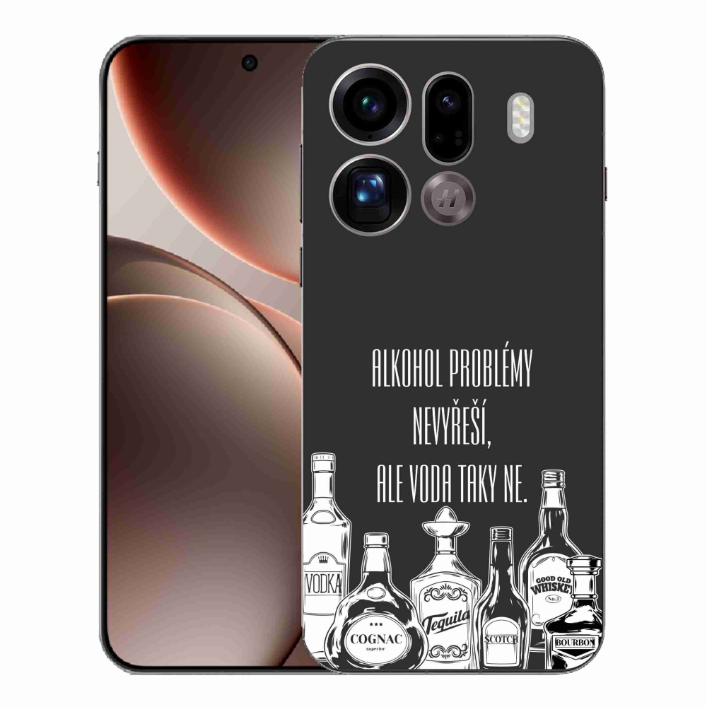 Gelový kryt mmCase na Oppo Find X9 Pro - vtipný text černé pozadí