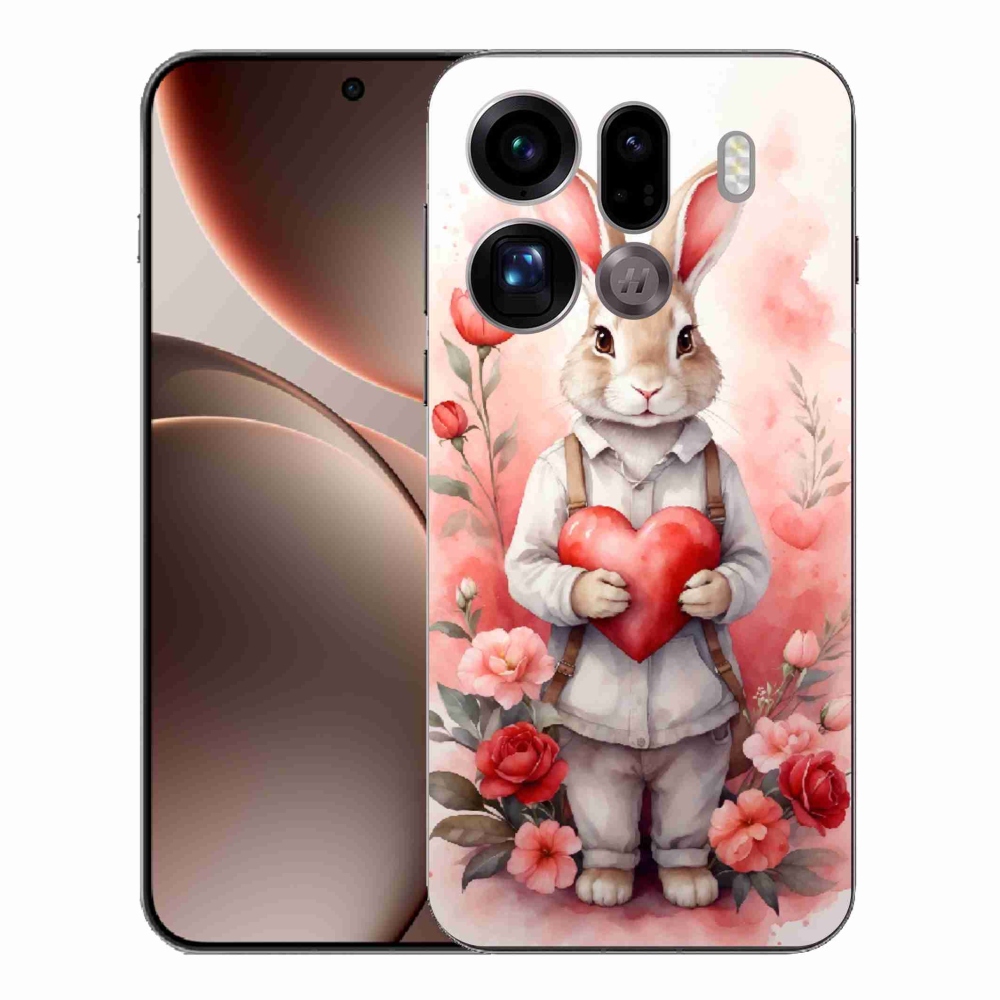 Gelový kryt mmCase na Oppo Find X9 Pro - zajíc se srdíčkem