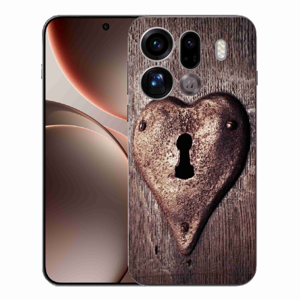 Gelový kryt mmCase na Oppo Find X9 Pro - zámek ve tvaru srdce