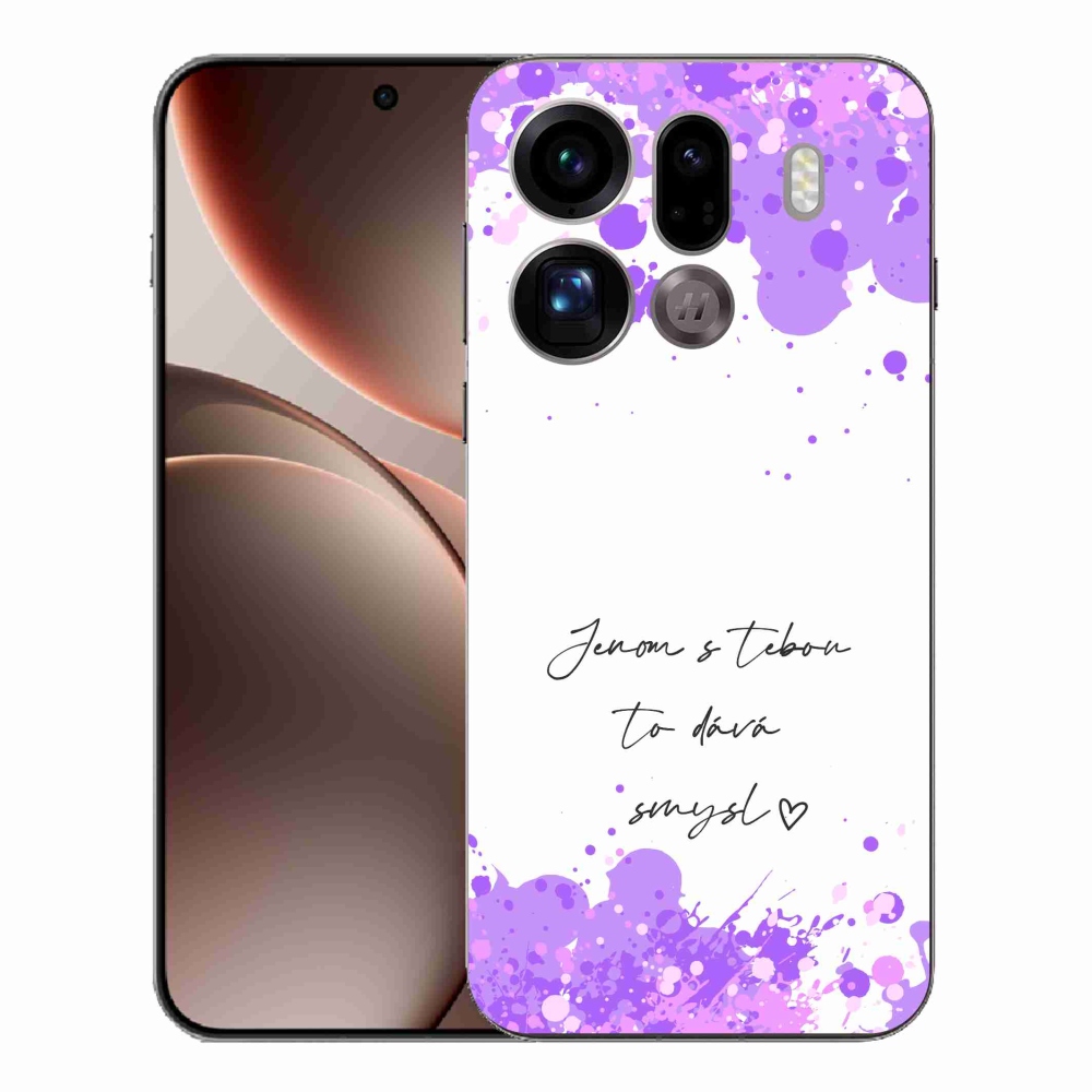 Gelový kryt mmCase na Oppo Find X9 Pro - zamilovaný text bílé pozadí