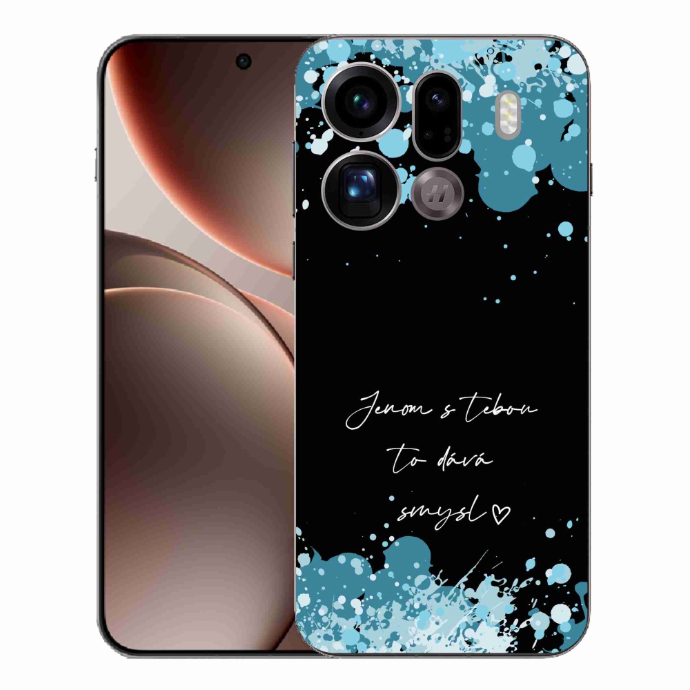 Gelový kryt mmCase na Oppo Find X9 Pro - zamilovaný text černé pozadí