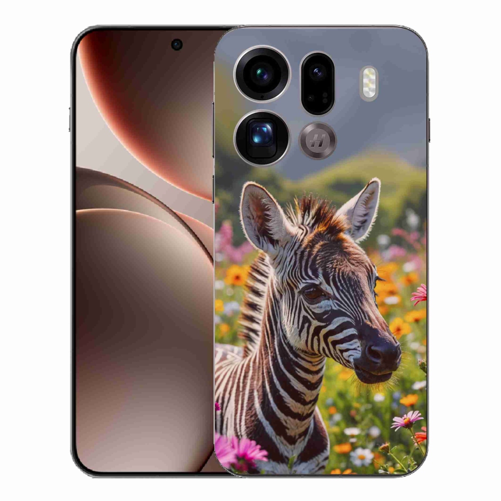 Gelový kryt mmCase na Oppo Find X9 Pro - zebra na louce