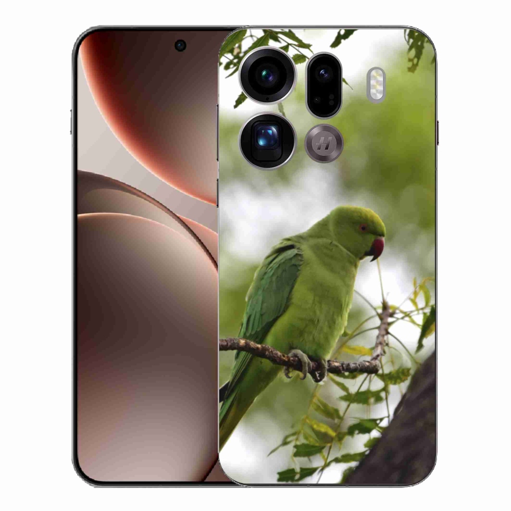 Gelový kryt mmCase na Oppo Find X9 Pro - zelený papoušek