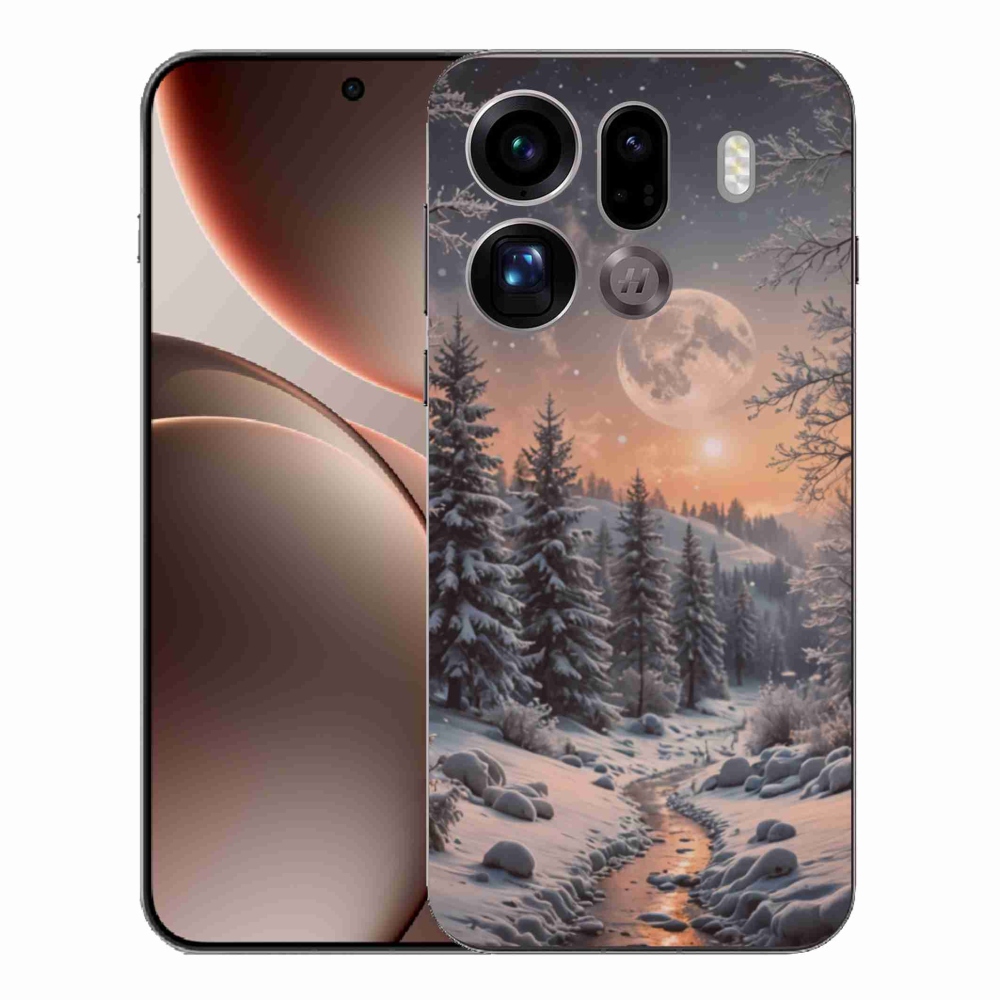 Gelový kryt mmCase na Oppo Find X9 Pro - zimní krajina 2