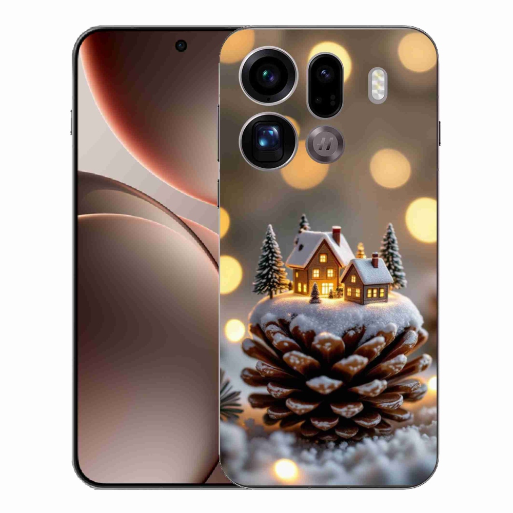 Gelový kryt mmCase na Oppo Find X9 Pro - zimní vesnička