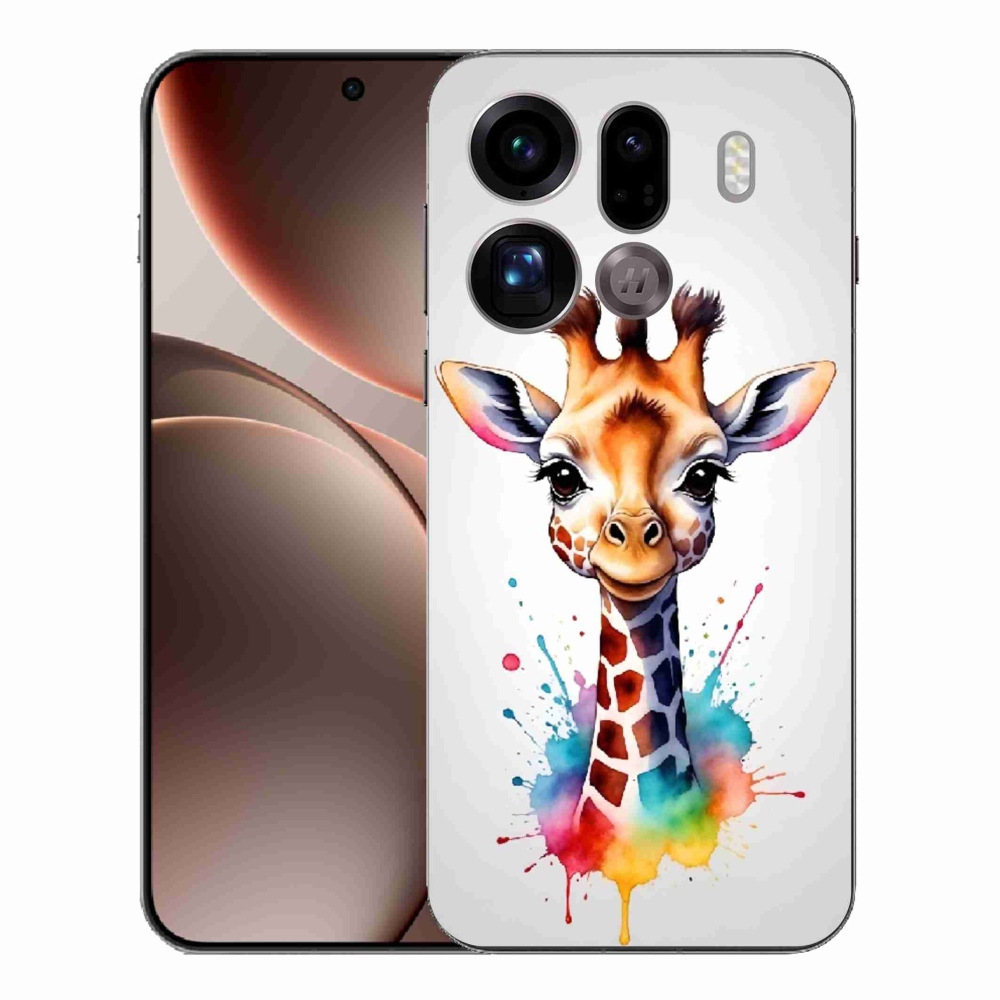 Gelový kryt mmCase na Oppo Find X9 Pro - žirafa 1