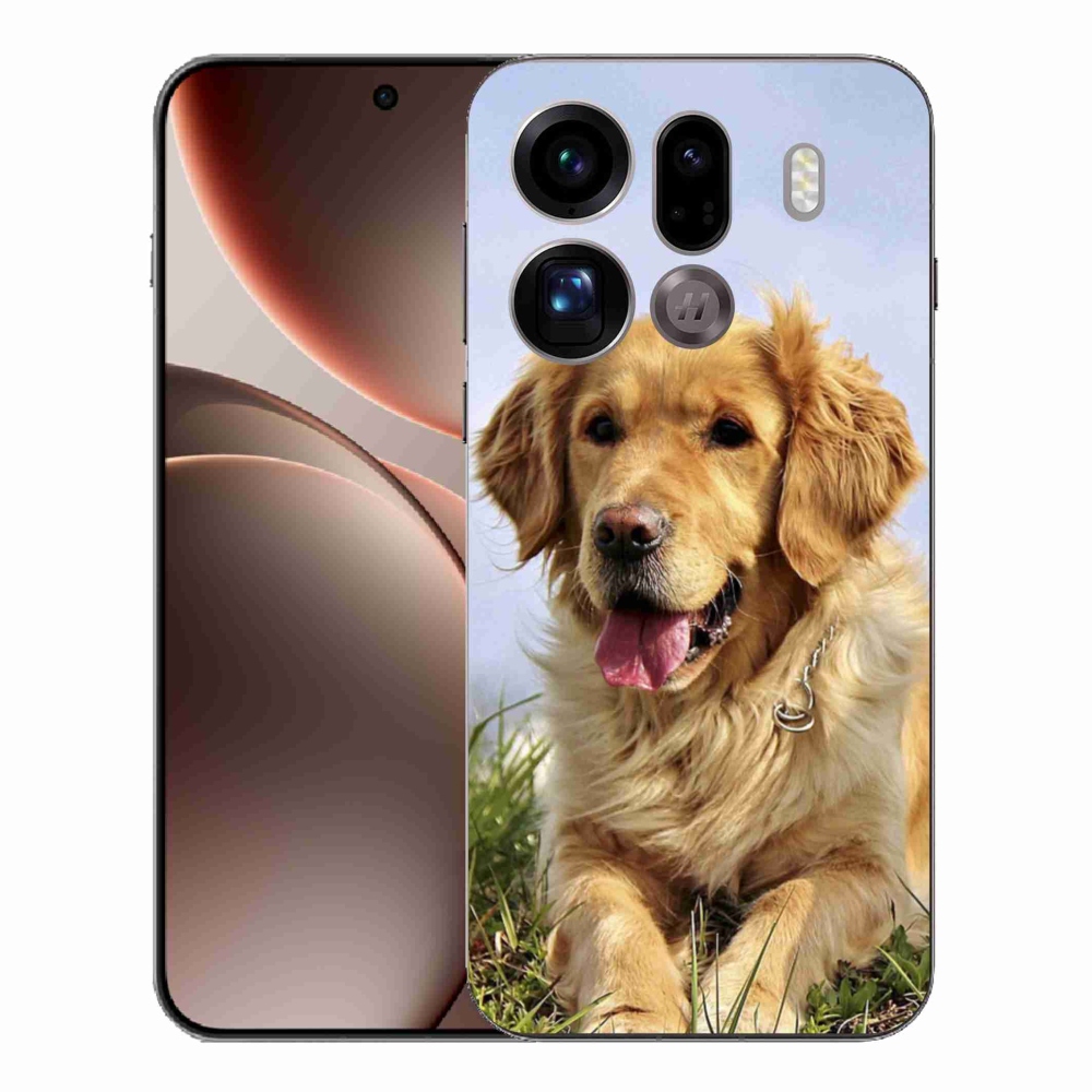 Gelový kryt mmCase na Oppo Find X9 Pro - zlatý retrívr