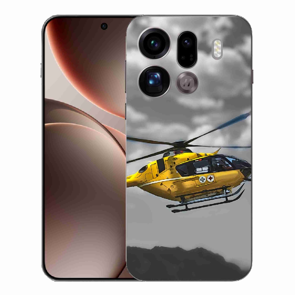 Gelový kryt mmCase na Oppo Find X9 Pro - žlutá helikoptéra