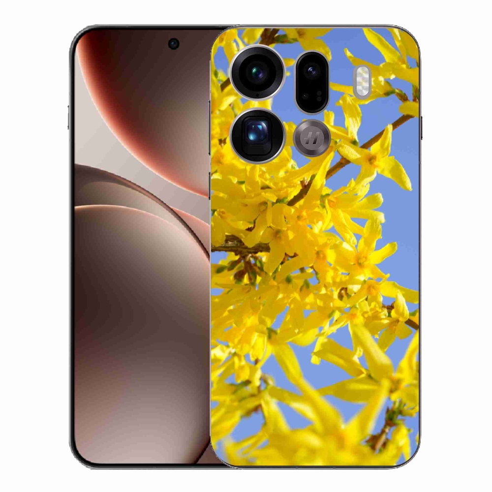 Gelový kryt mmCase na Oppo Find X9 Pro - žluté květy