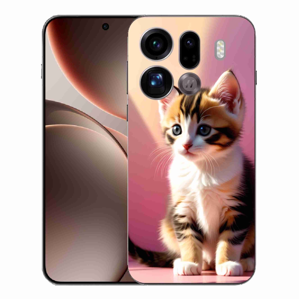 Gelový kryt mmCase na Oppo Find X9 Pro - zvědavé kotě 2
