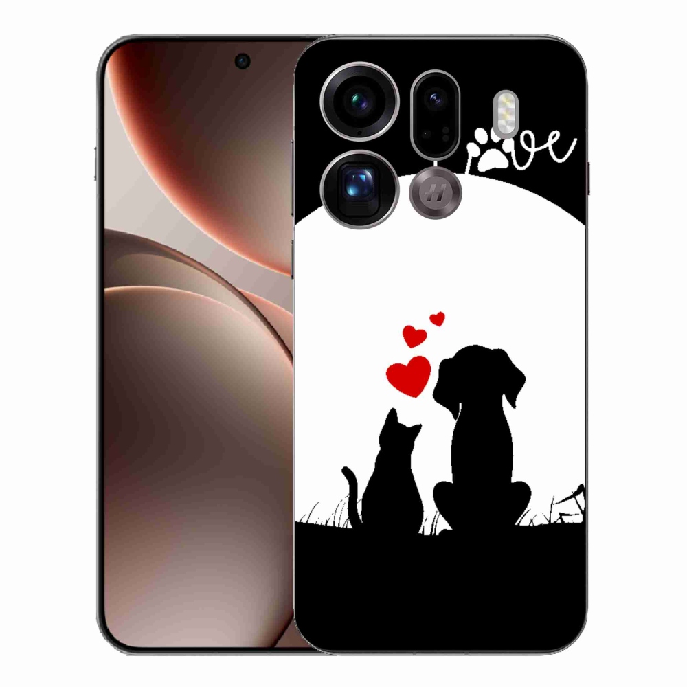 Gelový kryt mmCase na Oppo Find X9 Pro - zvířecí láska