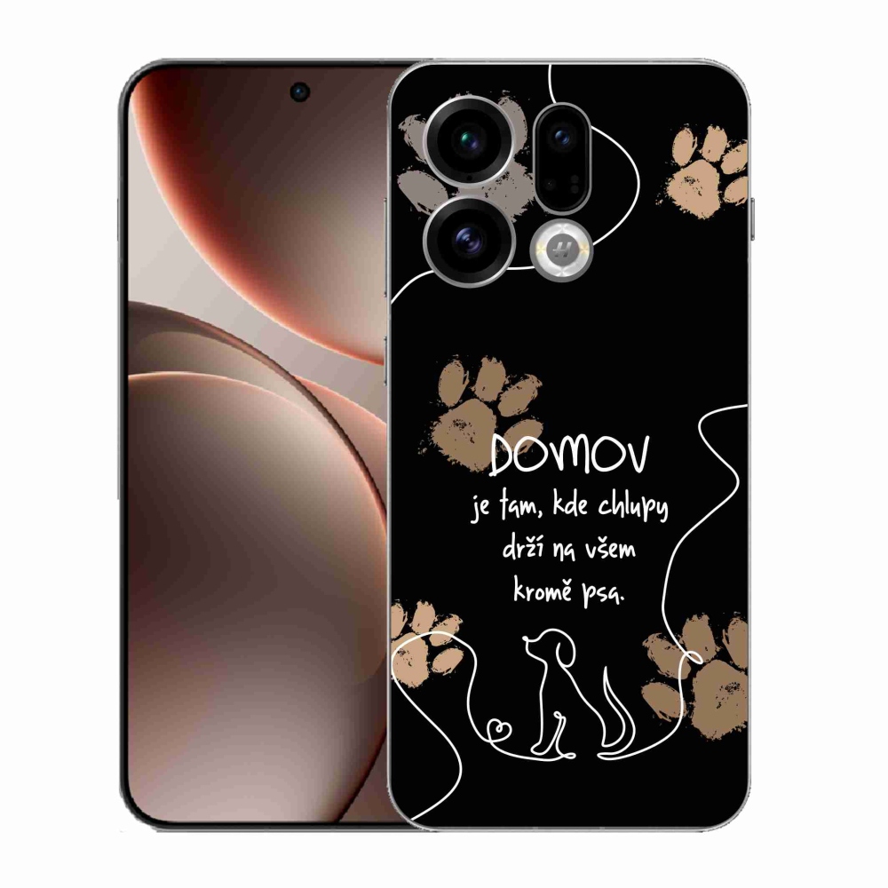 Gelový kryt mmCase na Oppo Find X9 - psí motiv černé pozadí
