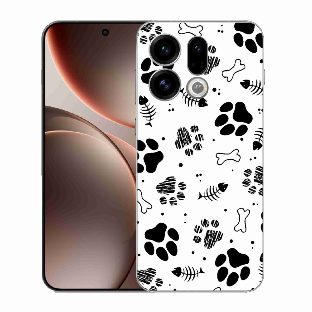 Gelový kryt mmCase na Oppo Find X9 - psí tlapky 1