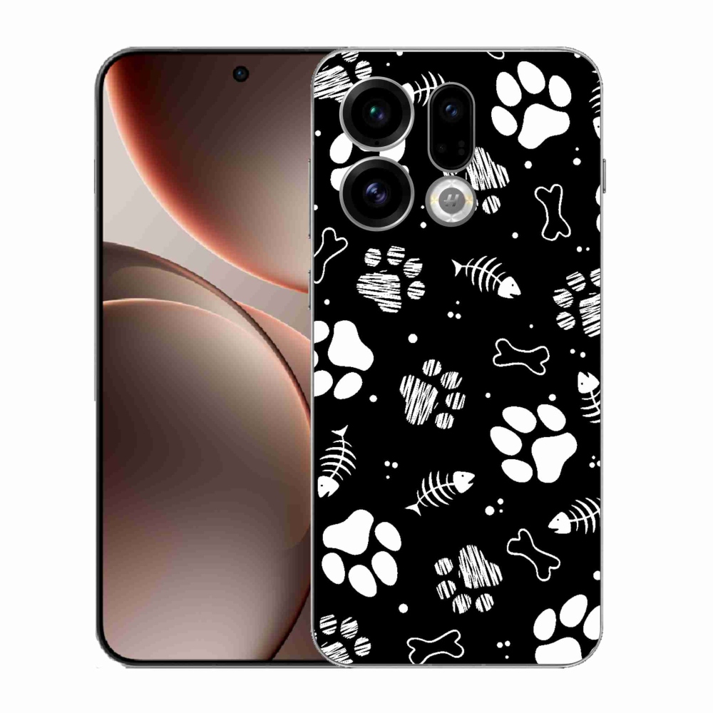 Gelový kryt mmCase na Oppo Find X9 - psí tlapky