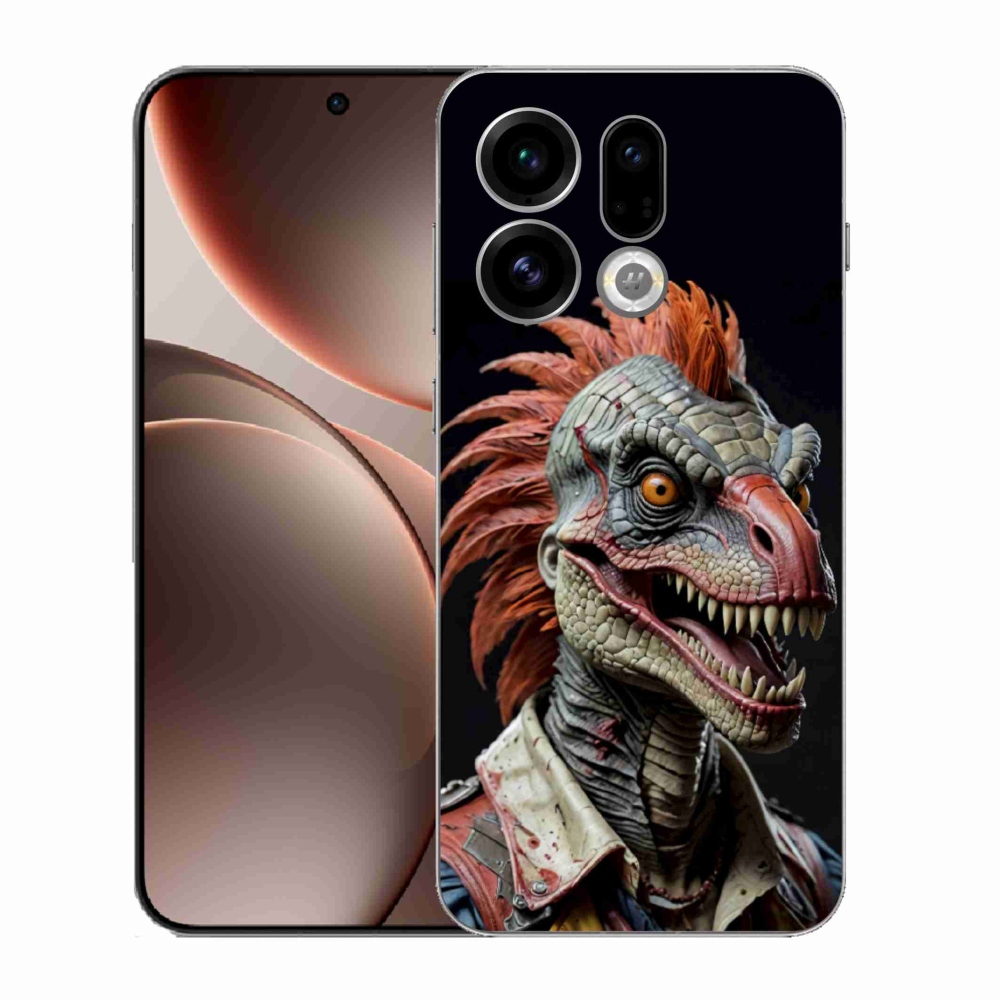 Gelový kryt mmCase na Oppo Find X9 - punk dinosaurus