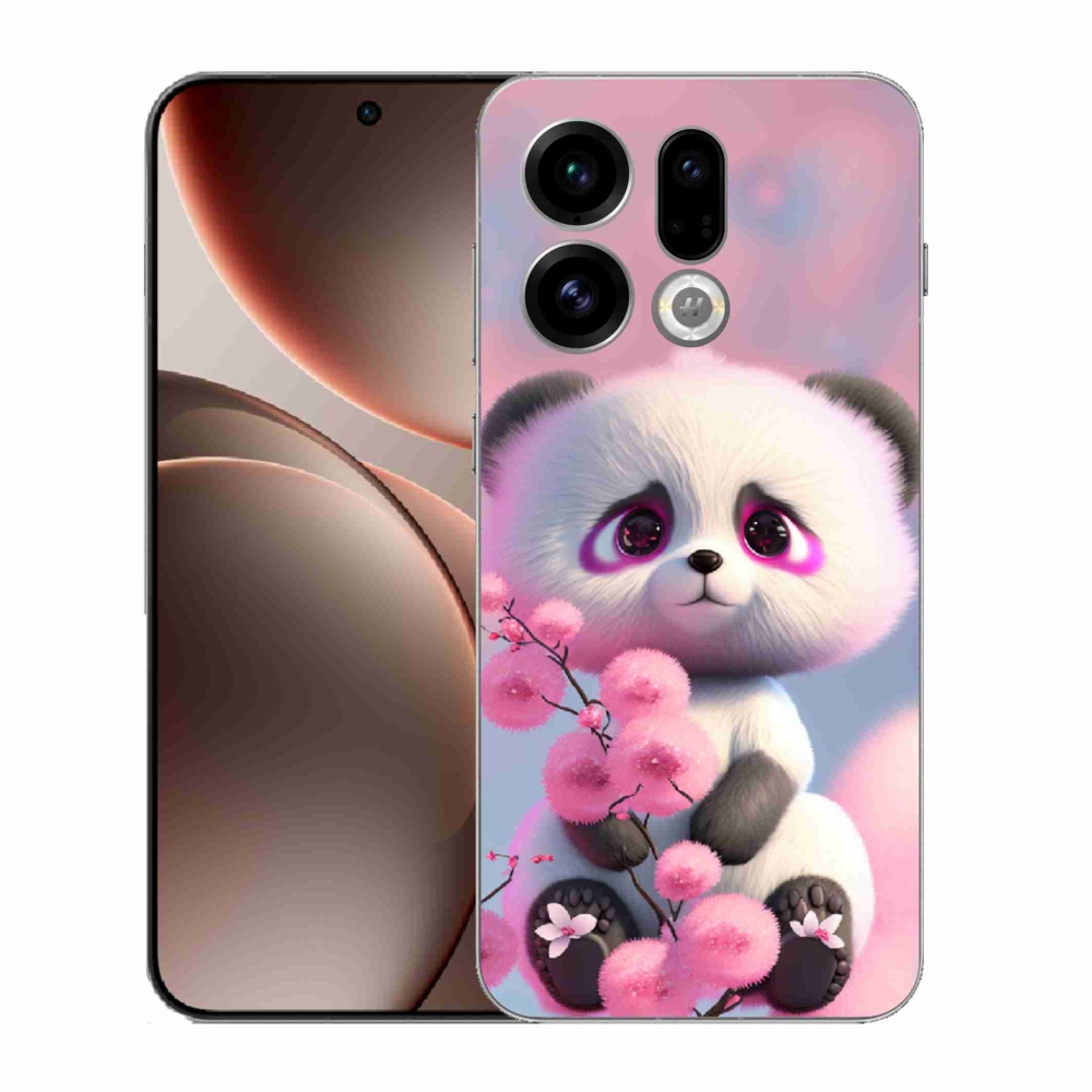 Gelový kryt mmCase na Oppo Find X9 - roztomilá panda 1