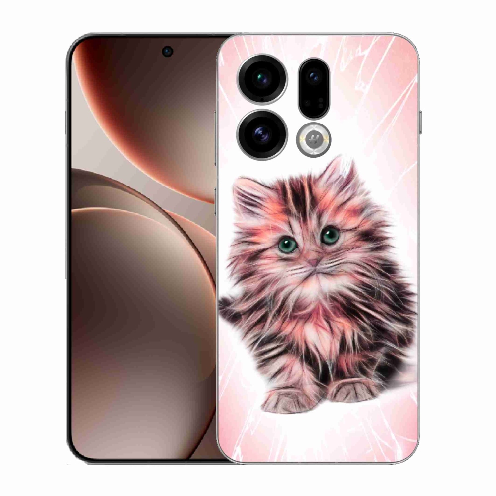 Gelový kryt mmCase na Oppo Find X9 - roztomilé kotě
