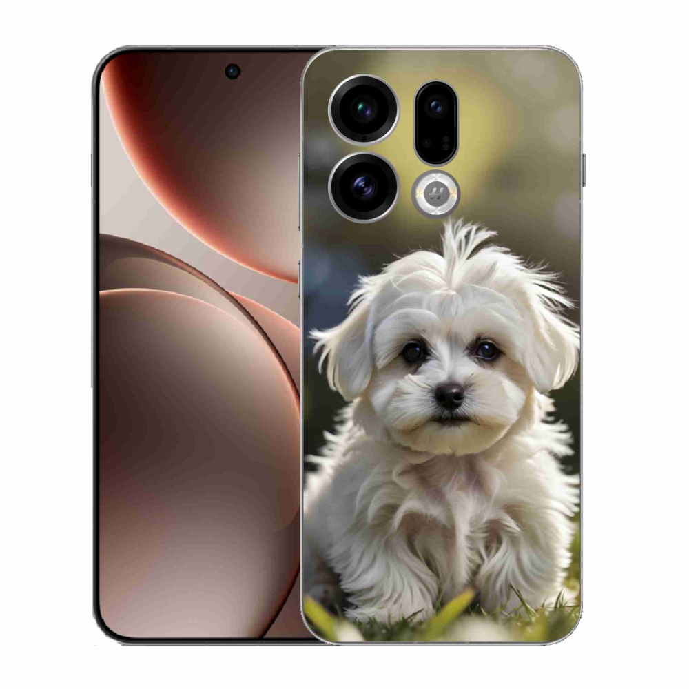 Gelový kryt mmCase na Oppo Find X9 - roztomilý maltézský psík