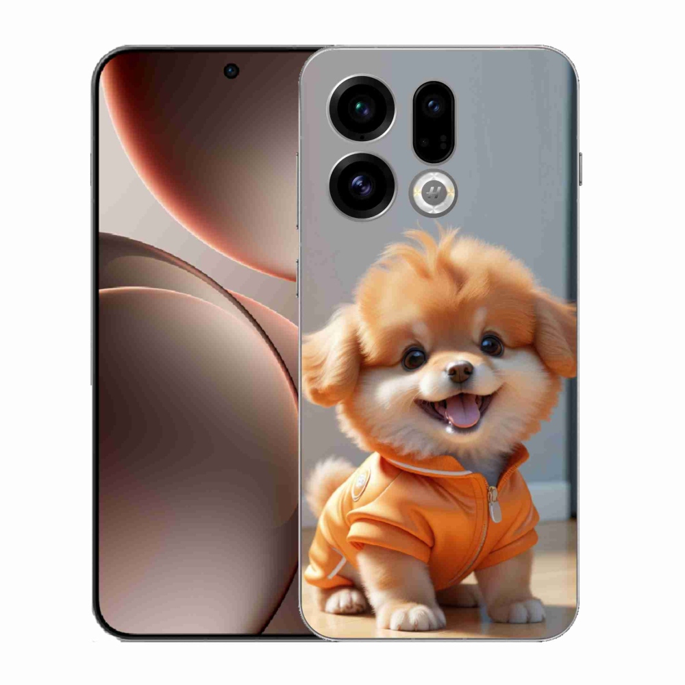 Gelový kryt mmCase na Oppo Find X9 - roztomilý pomeranian v mikině