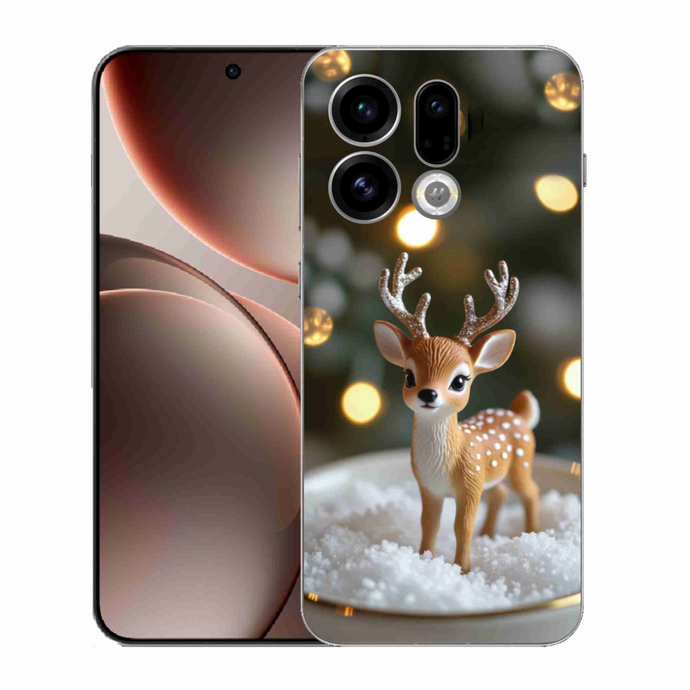 Gelový kryt mmCase na Oppo Find X9 - roztomilý vánoční jelen