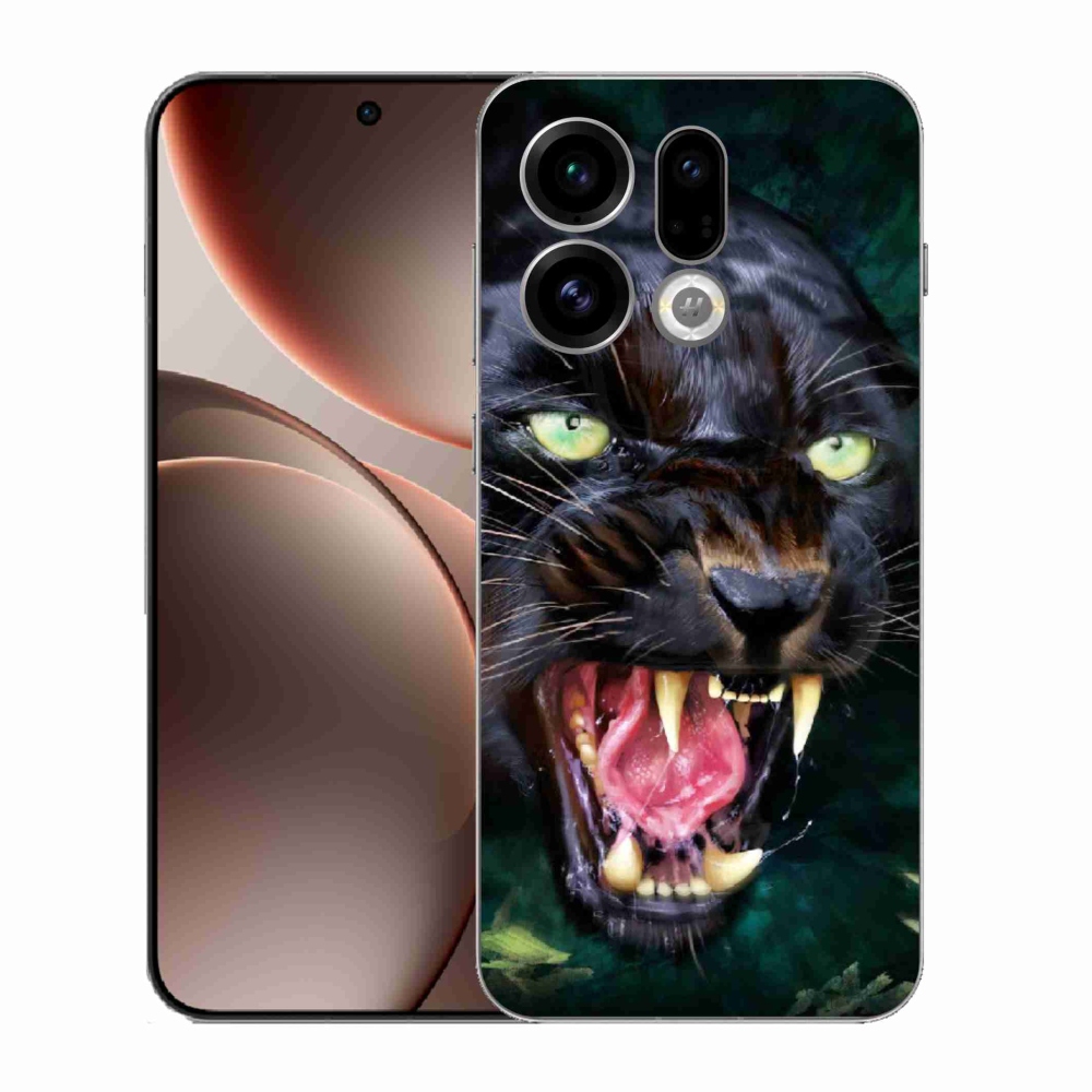 Gelový kryt mmCase na Oppo Find X9 - rozzuřený černý panter