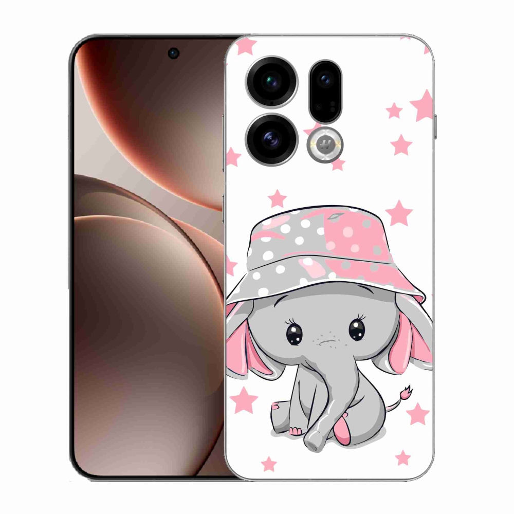 Gelový kryt mmCase na Oppo Find X9 - růžový slon